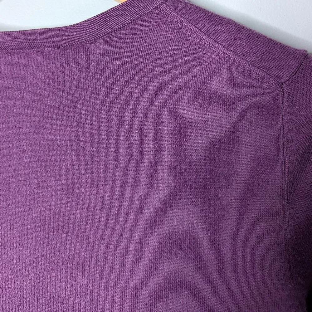 Vintage Ann Taylor Loft Purple Diamond Button Down Semi Cropped Cardigan Size SP